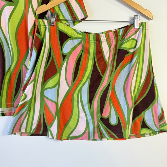 Lesley Evers Lottie Skort Set Womens XL Multi Color Excellent Retro Mod Swirl - Picture 8 of 14